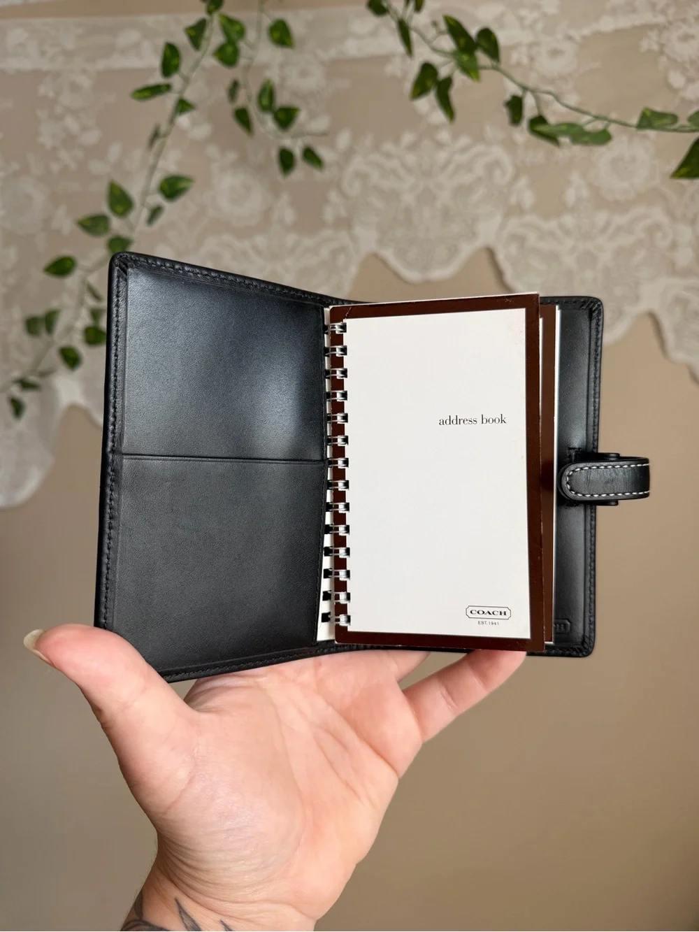 Coach Premium Black Patterned Card Holder Wallet Journal